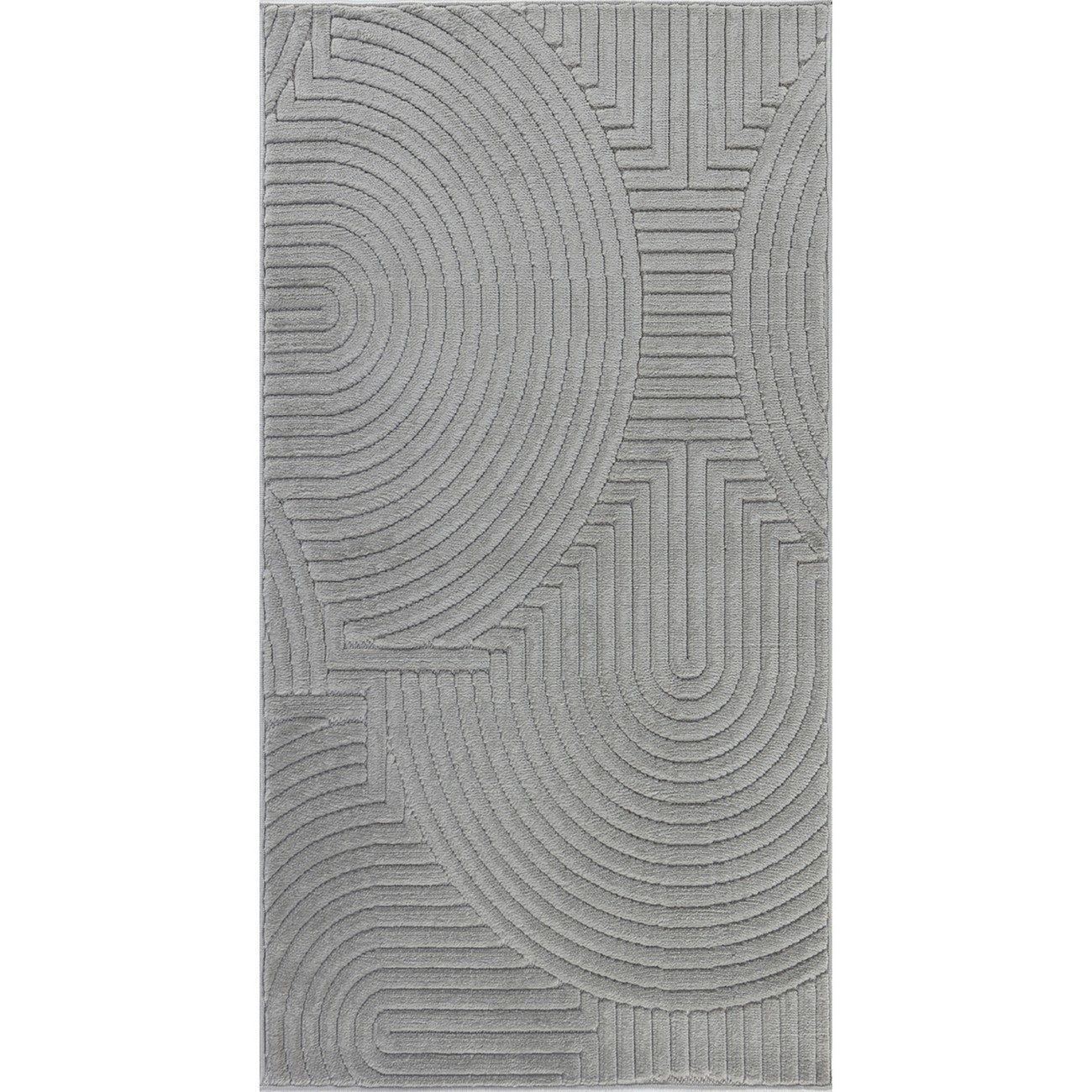 REYKO Indoor & Outdoor Scandi Modern Grey Area Rug