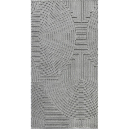 REYKO Indoor & Outdoor Scandi Modern Grey Area Rug