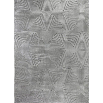 REYKO Indoor & Outdoor Scandi Modern Grey Area Rug
