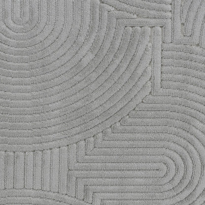 REYKO Indoor & Outdoor Scandi Modern Grey Area Rug