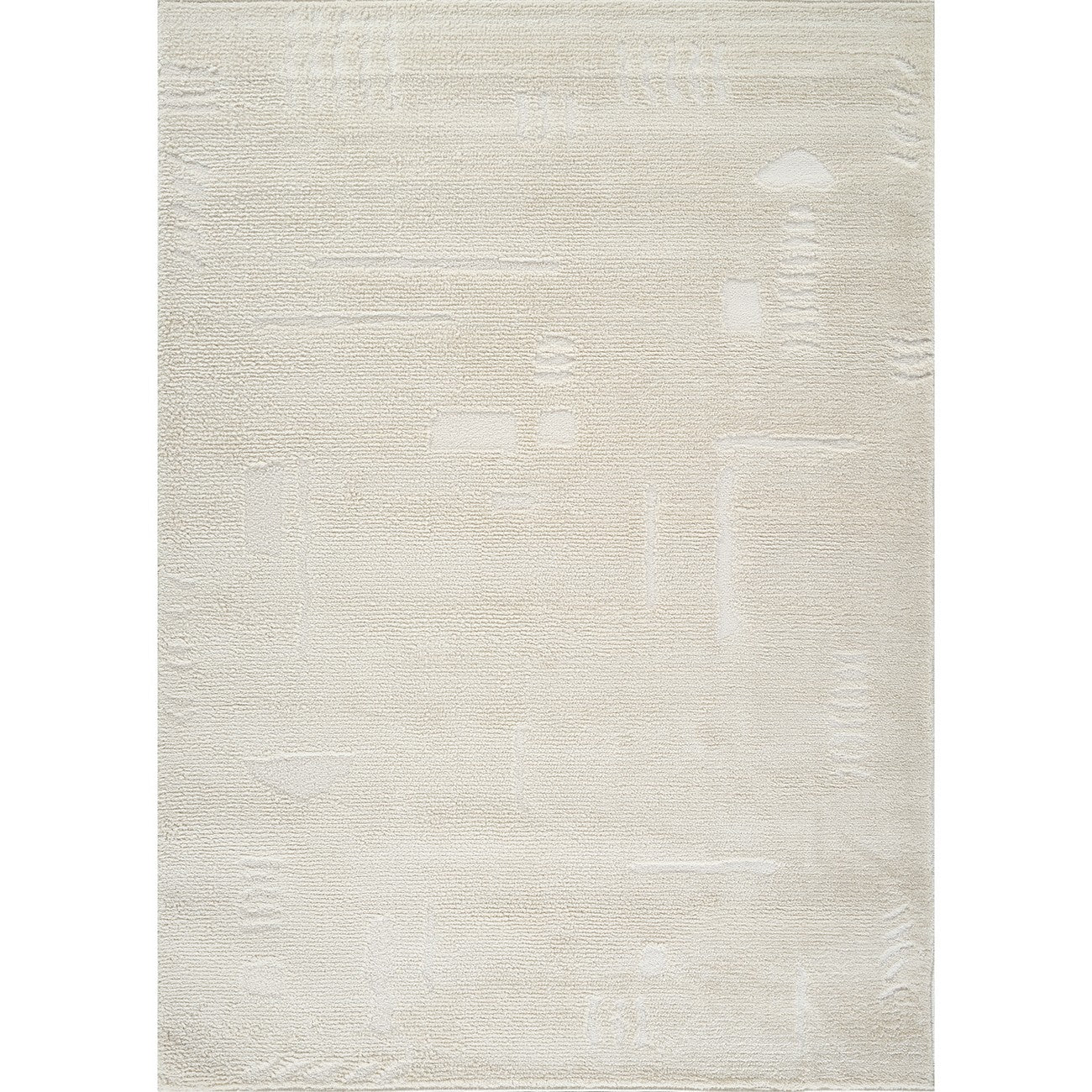 RITA Scandi Modern High Pile Ivory/Off-White Area Rug Flat
