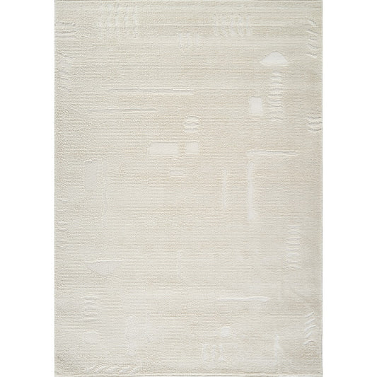RITA Scandi Modern High Pile Ivory/Off-White Area Rug Flat