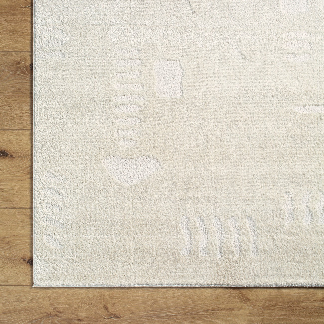 RITA Scandi Modern High Pile Ivory/Off-White Area Rug Overhead