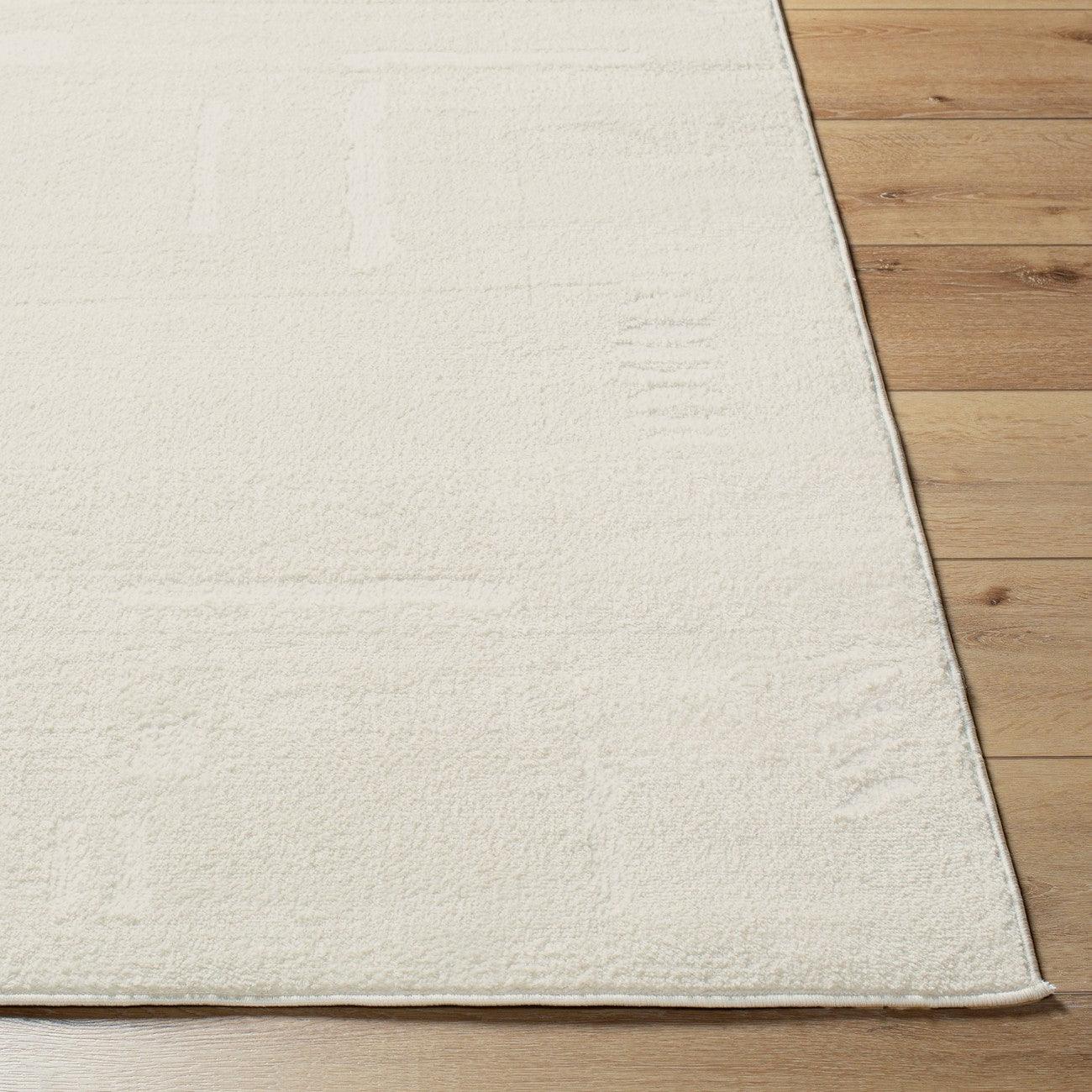 RITA Scandi Modern High Pile Ivory/Off-White Area Rug Front