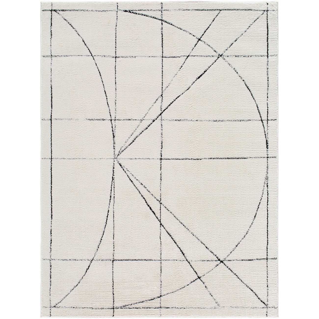 ROMAINE Galey Alix x Livabliss Modern Scandi High Pile Ivory/Black Area Rug