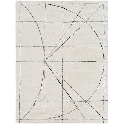 ROMAINE Galey Alix x Livabliss Modern Scandi High Pile Ivory/Black Area Rug