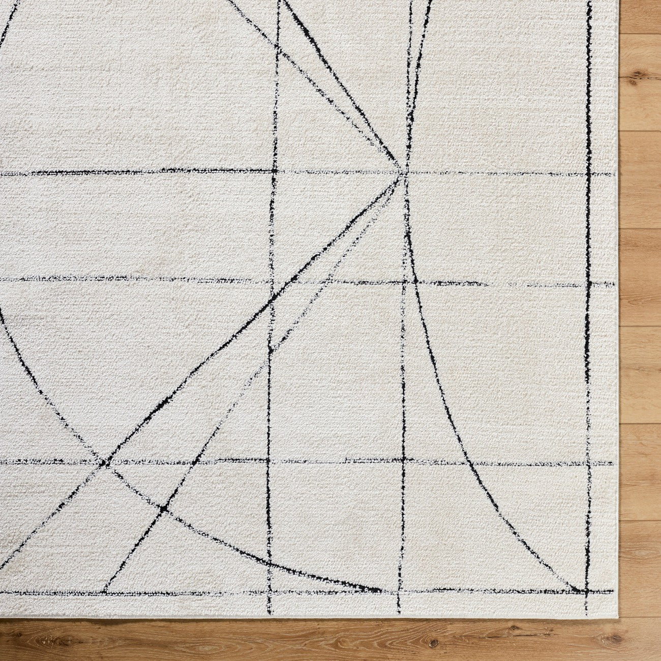 ROMAINE Galey Alix x Livabliss Modern Scandi High Pile Ivory/Black Area Rug