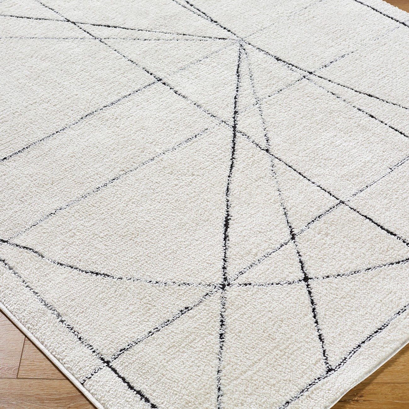 ROMAINE Galey Alix x Livabliss Modern Scandi High Pile Ivory/Black Area Rug