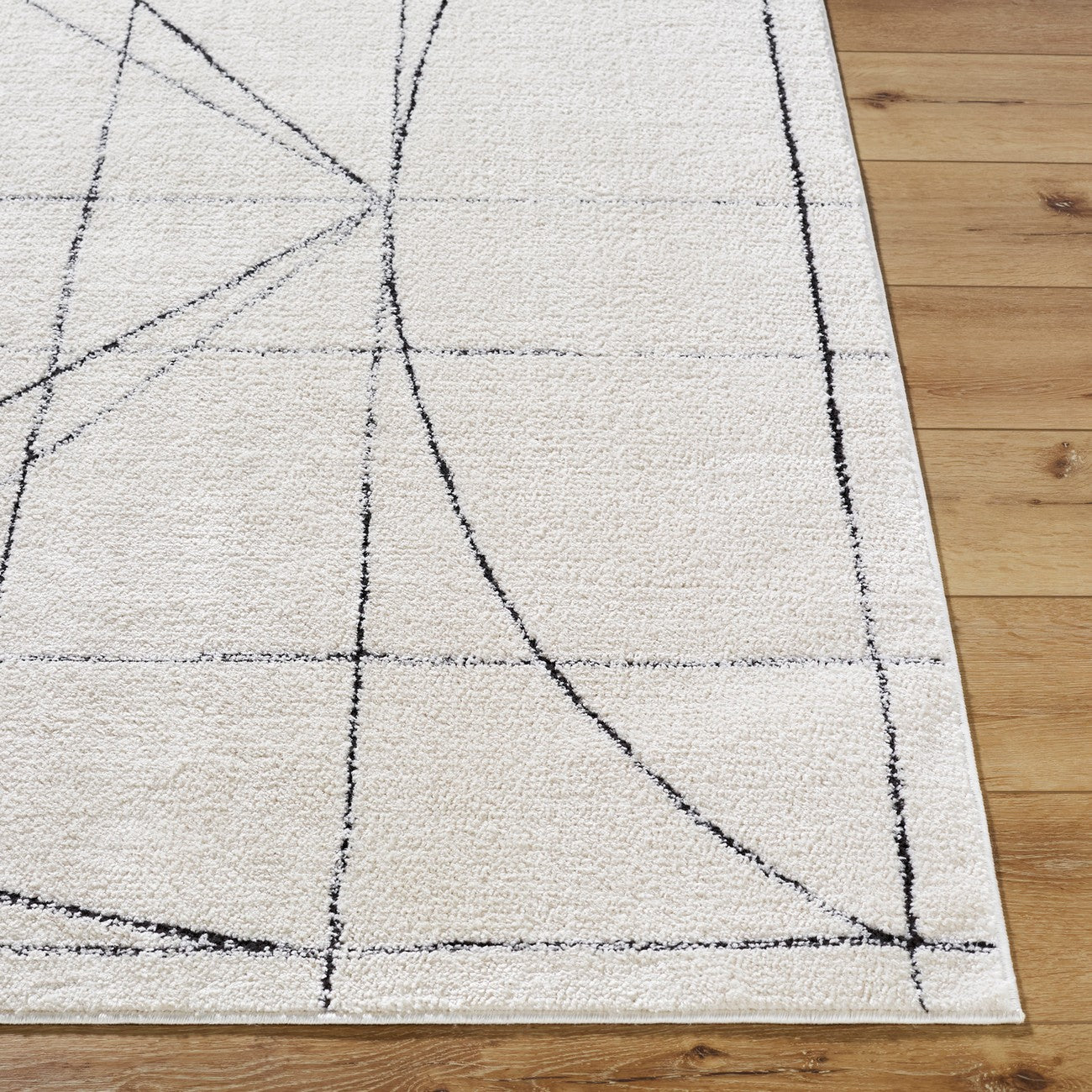 ROMAINE Galey Alix x Livabliss Modern Scandi High Pile Ivory/Black Area Rug
