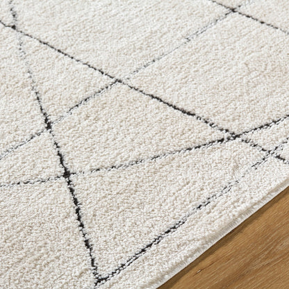 ROMAINE Galey Alix x Livabliss Modern Scandi High Pile Ivory/Black Area Rug
