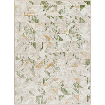ROYALTY Scandi Modern Moss/Ivory Area Rug Flat