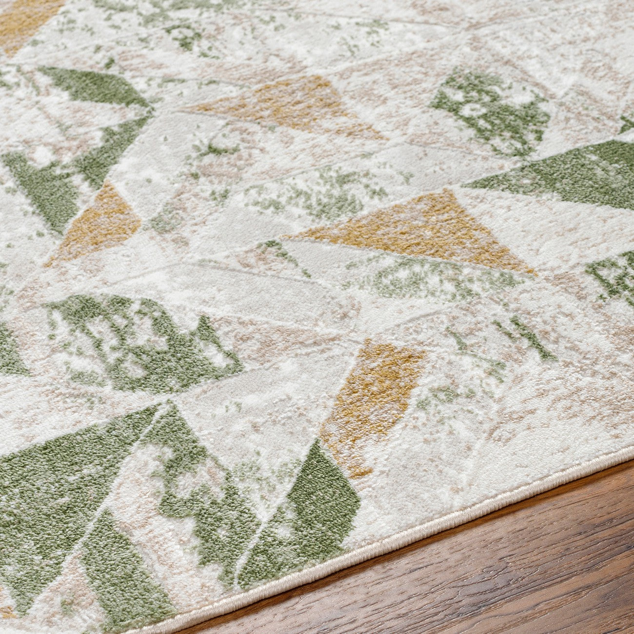 ROYALTY Scandi Modern Moss/Ivory Area Rug Texture