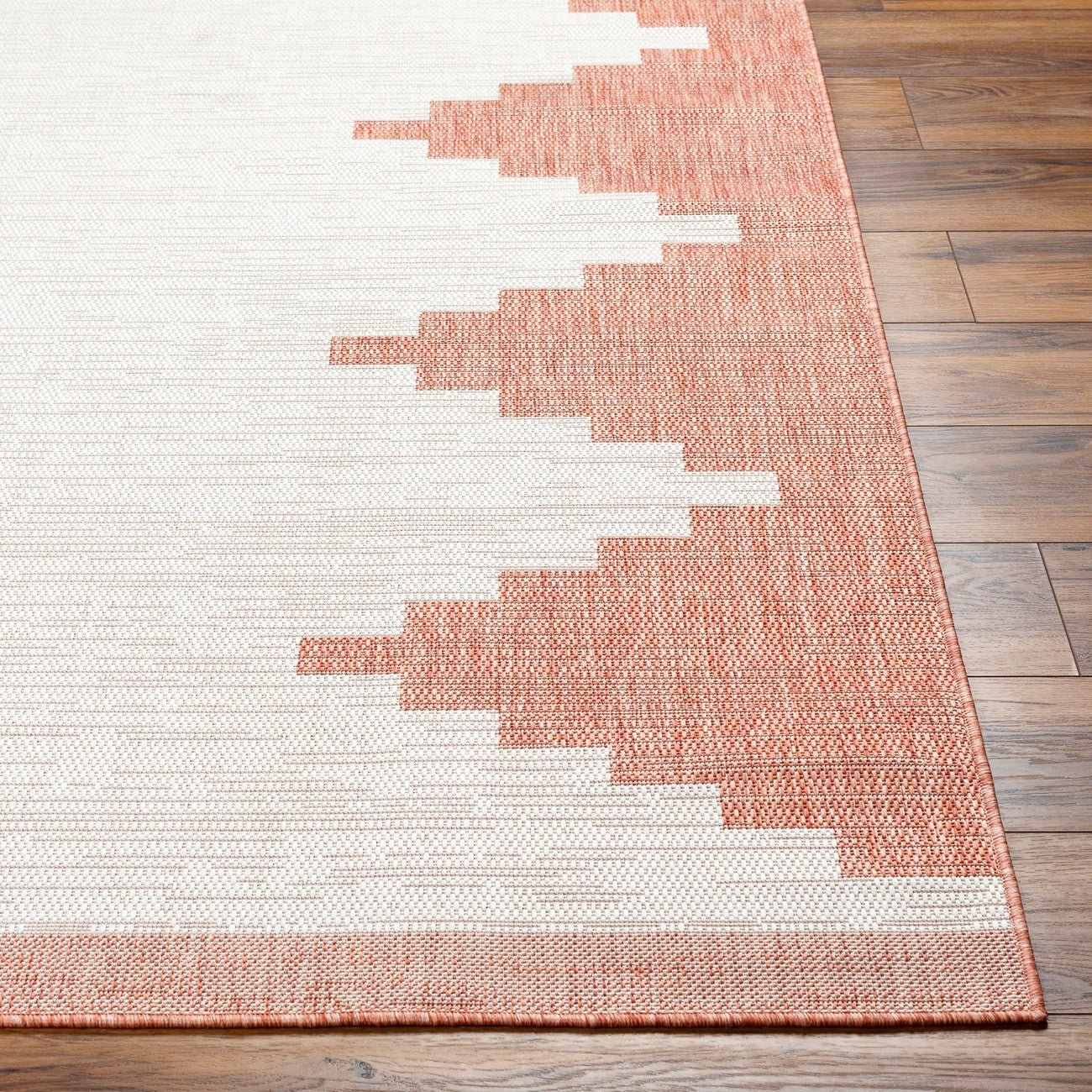 RUBAL Indoor & Outdoor Global Coral/Grey Area Rug Front