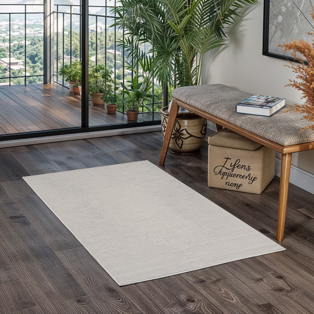 SHELBY Indoor & Outdoor Modern Light Grey/Beige Area Rug