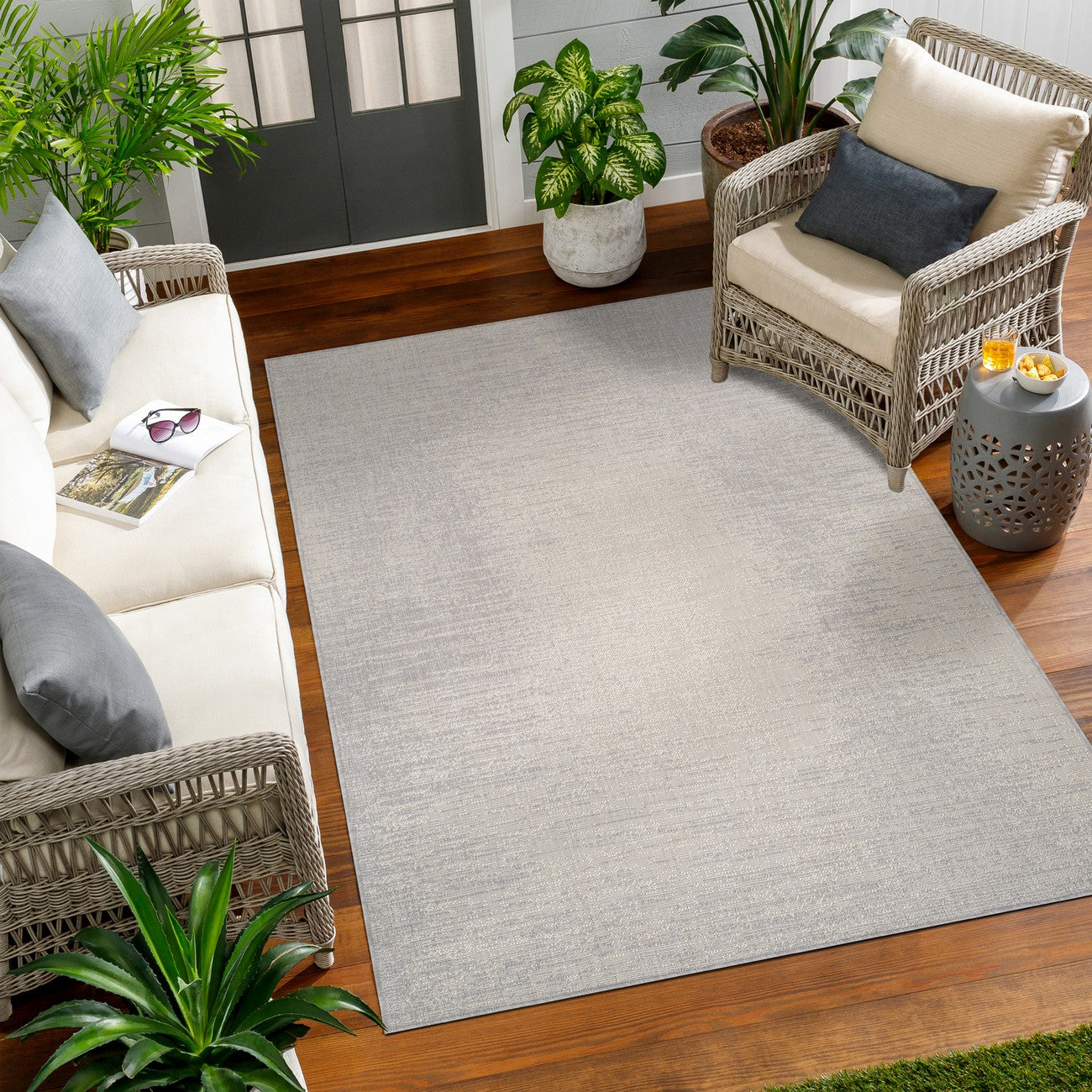 SHELBY Indoor & Outdoor Modern Light Grey/Beige Area Rug