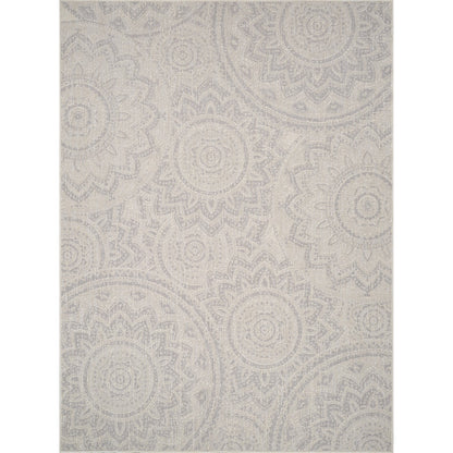 KELLY Indoor & Outdoor Cottage Light Grey/Cream Area Rug Flat