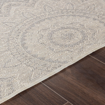 KELLY Indoor & Outdoor Cottage Light Grey/Cream Area Rug Texture