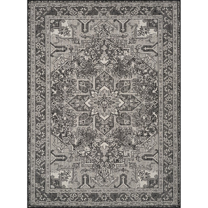 ELLY Indoor & Outdoor Traditional Light Grey/Cream Area Rug