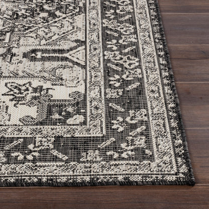 ELLY Indoor & Outdoor Traditional Light Grey/Cream Area Rug