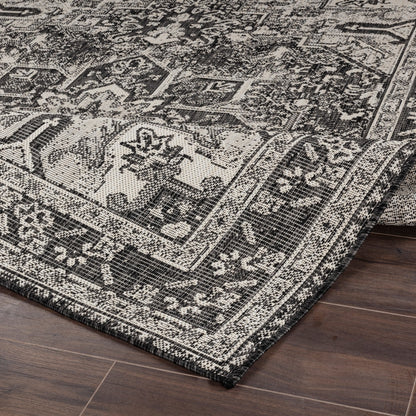 ELLY Indoor & Outdoor Traditional Light Grey/Cream Area Rug