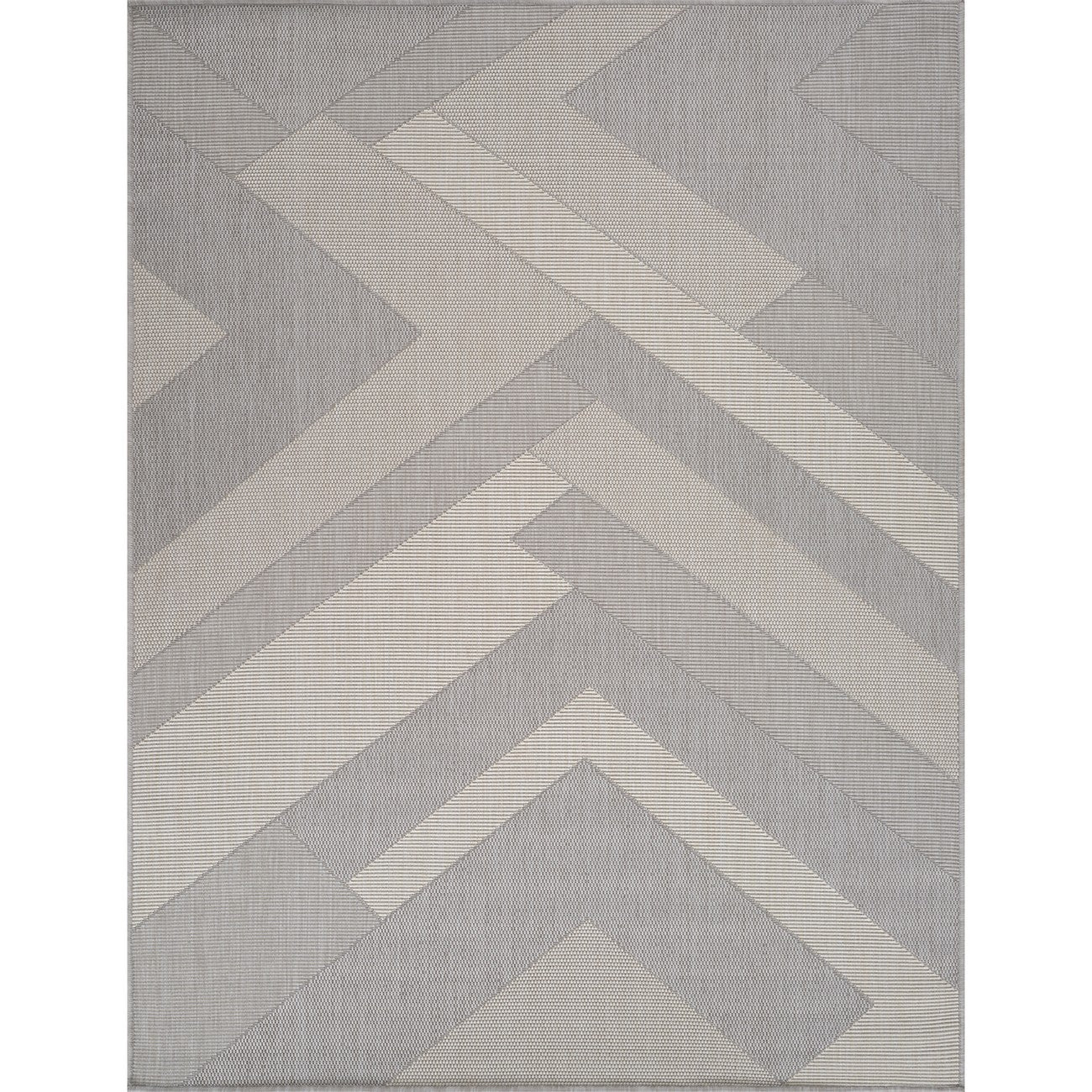 ABBY Indoor & Outdoor Modern Light Grey/Ivory Area Rug