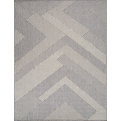 ABBY Indoor & Outdoor Modern Light Grey/Ivory Area Rug