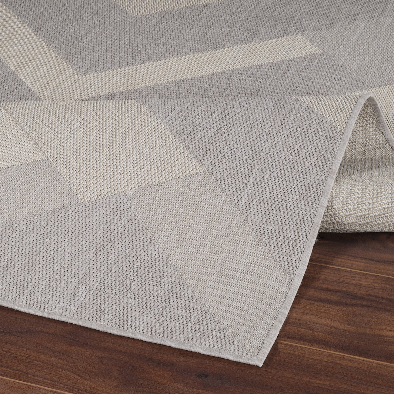 ABBY Indoor & Outdoor Modern Light Grey/Ivory Area Rug