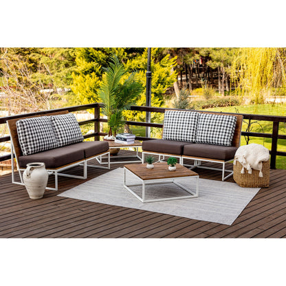 MADIE Indoor & Outdoor Global Light Grey/Cream Area Rug