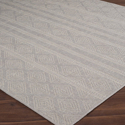 MADIE Indoor & Outdoor Global Light Grey/Cream Area Rug