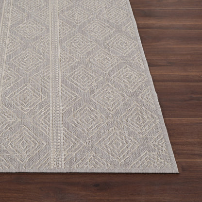 MADIE Indoor & Outdoor Global Light Grey/Cream Area Rug