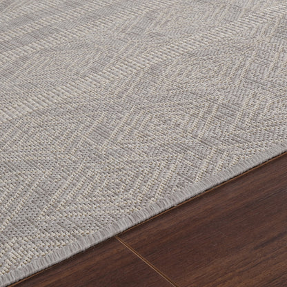 MADIE Indoor & Outdoor Global Light Grey/Cream Area Rug