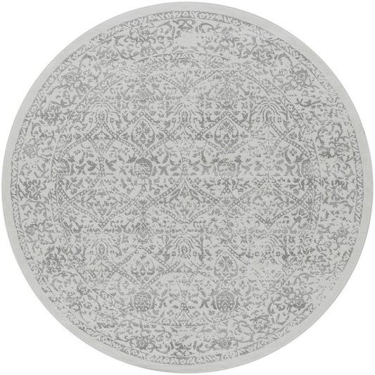MARGAUX Vintage Traditional Oriental Boho Grey/Ivory Area Rug Flat