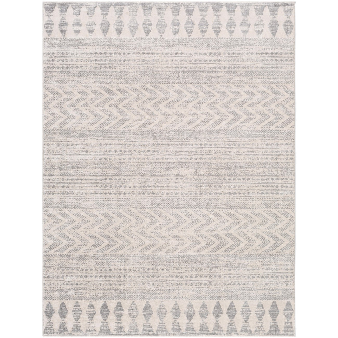 LOUNA Scandi Modern Grey/Taupe Area Rug Flat