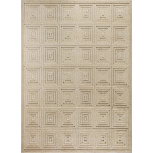 SAKURA Indoor & Outdoor Scandi Modern Beige Area Rug Flat