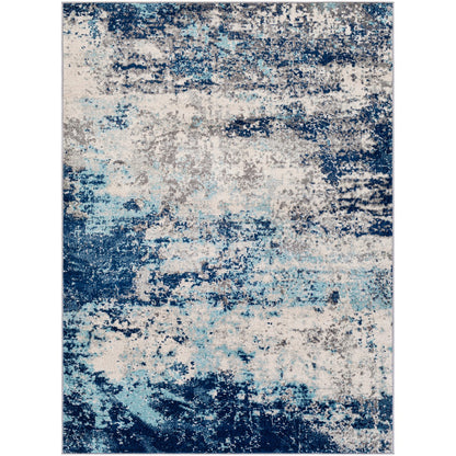 SANYA Abstract Modern Marble Dark Blue Area Rug