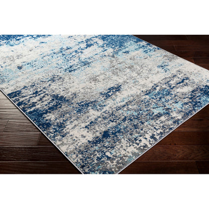 SANYA Abstract Modern Marble Dark Blue Area Rug