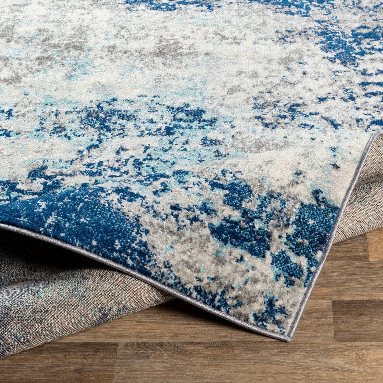 SANYA Abstract Modern Marble Dark Blue Area Rug