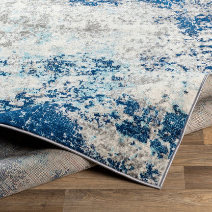 SANYA Abstract Modern Marble Dark Blue Area Rug