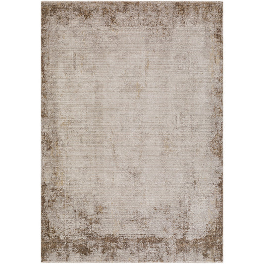 SARI Galey Alix x Livabliss Abstract Modern Marble Brown/Cream Area Rug Flat