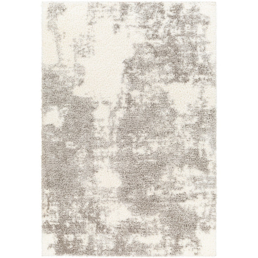 SAYUNTKA Shaggy Modern Plush Pile Ivory Area Rug Flat