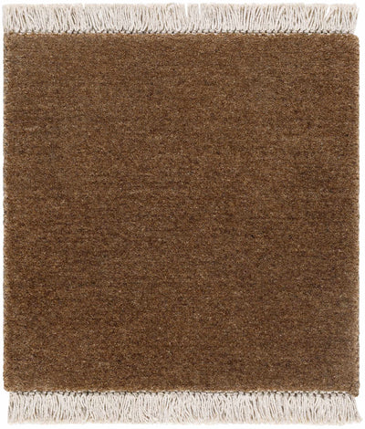 Myron Dark Brown Wool Area Rug