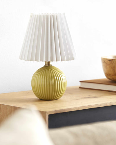 Shahrekord Olive Ceramic Table Lamp