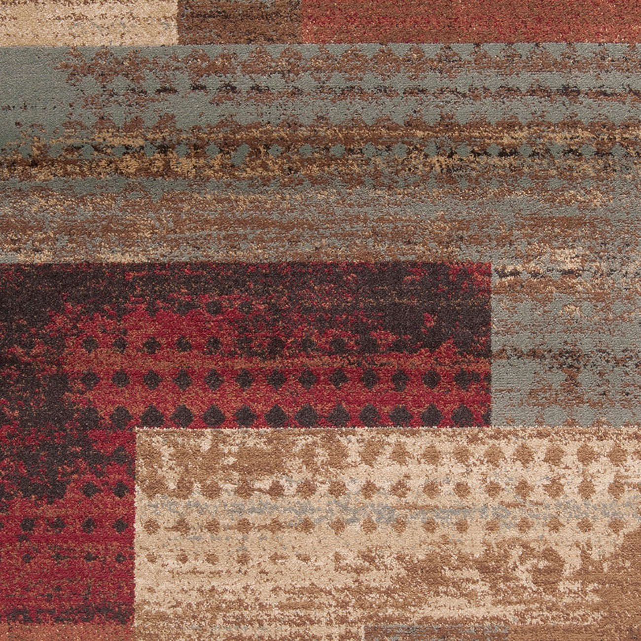 SHAMA Scandi Modern White/Brick Area Rug Swatch