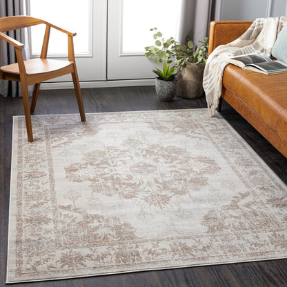 SHAWNA Vintage Traditional Oriental Boho Yellow Area Rug Roomscene