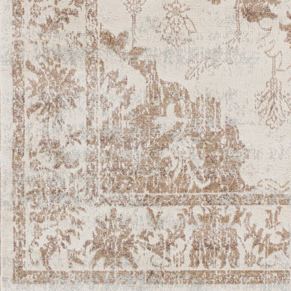 SHAWNA Vintage Traditional Oriental Boho Yellow Area Rug Swatch