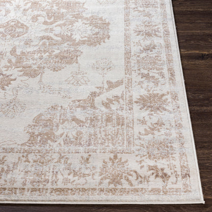 SHAWNA Vintage Traditional Oriental Boho Yellow Area Rug Front