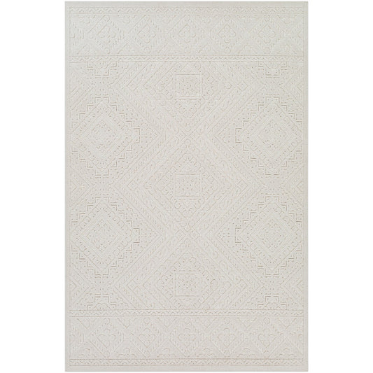 SHEELA Indoor & Outdoor Global Cream Area Rug Flat