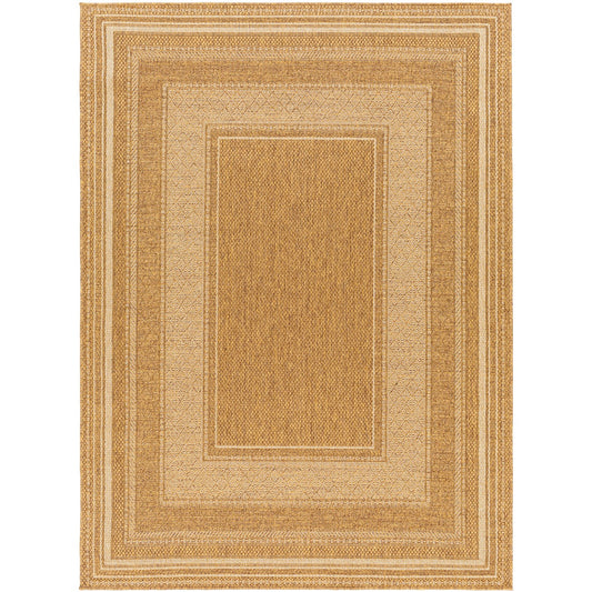 SIDDHI Indoor & Outdoor Jute-Look Beige/Brown Area Rug Flat