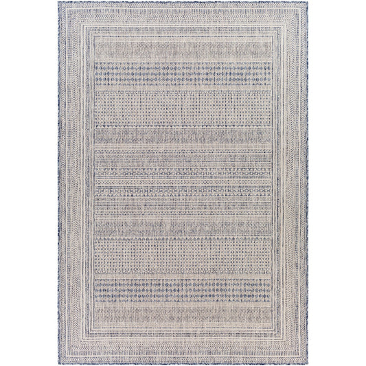 SIERRA Indoor & Outdoor Global Dark Blue Area Rug Flat
