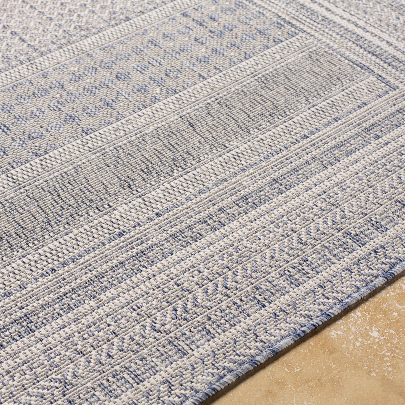 SIERRA Indoor & Outdoor Global Dark Blue Area Rug Texture